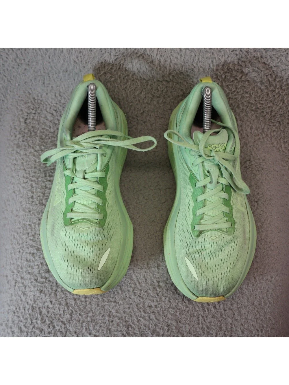 Hoka One Women Sz 8.5B BONDI 8 Lime Glow Lemonade 1127952